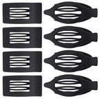 8Pcs French Flat Hair Clips for Women 2 Styles Claw Clips for Girls Matte Flat Hair Claw Clips for Thin and Thick Hair Large Non-slip Strong Hold Hair Accessories for Women (Black)