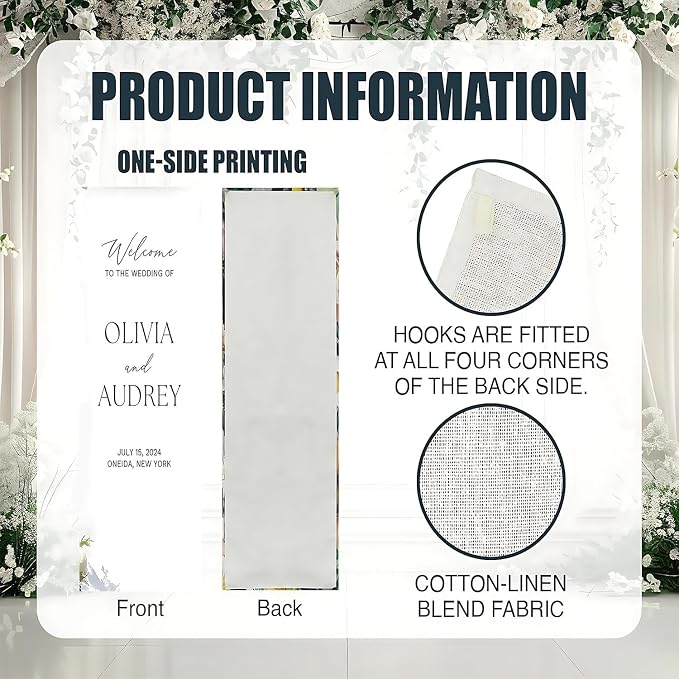 Personalized Fabric Wedding Welcome Sign, Linen Wedding Welcome Sign Cotton - Image 4