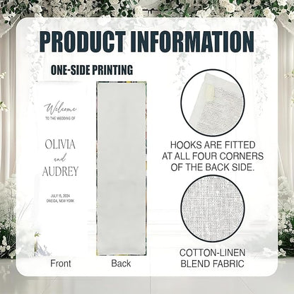Personalized Fabric Wedding Welcome Sign, Linen Wedding Welcome Sign Cotton - Image 4