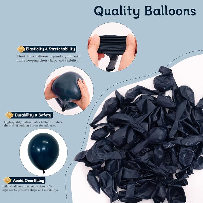 Navy Blue Balloons, Graduation, Baby Shower, Anniversary, Engagement and - Image 3