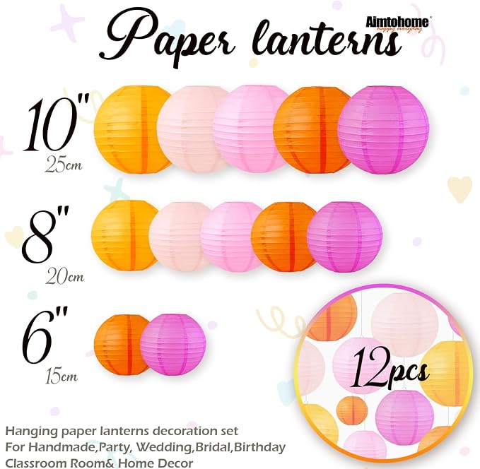 Vivid Color Paper Lanterns Set - Image 3