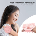OTHIX Dual-Sided Silicone Body Scrubber -Silicone Loofah 2 in 1 Body Scrubber Exfoliator ＆ Scalp Massager for Shower, All Skin Type, Lather Well, Easy to Clean, 1pc (Pink)