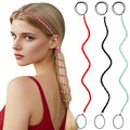 3 Packs Ponytail Holders Hair Ties for Women, Spiral Pony Tails Elastic Braided Hair Holders for Gym Swimming Sports (3pcs16"colorful01)
