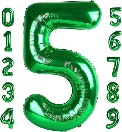 Number 5 Balloons 40 Inch for 5 15 Birthday Party Decorations, Dark Green | by Mluchee