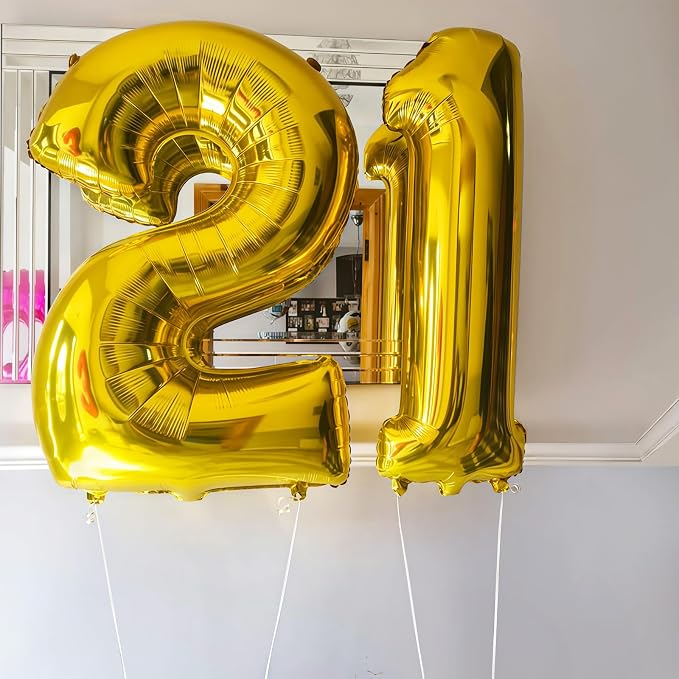 Gold 10 Balloon Number, 40 Inch Number 10 Balloon Large Gold Foil Mylar Helium - Image 6