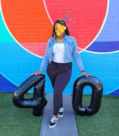 Number Balloons 40 Inch Black 3 Balloon - Image 4