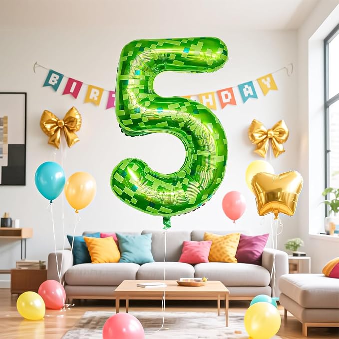 Green Number Balloons, Gaint Green Pixel Number 9 Balloon 40 Inch Dark green 9 - Image 7