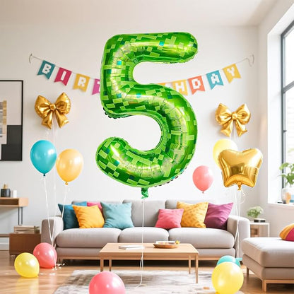 Green Number Balloons, Gaint Green Pixel Number 9 Balloon 40 Inch Dark green 9 - Image 7