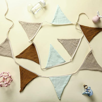 Oudain 2 Pcs Pennant Banner Flags Nursery Garland Triangle Bunting Flags - Image 3