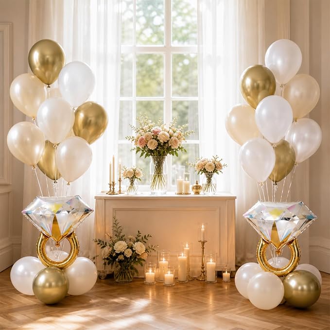 White and Gold Balloons - Image 8