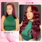 99J Burgundy human hair clip in extensions 20inch 120g Clip in Hair Extensions Real Human Hair Clip Ins 8pcs Double Weft Handmade Per Set with 18clips Straight Hair for Women(#99J)