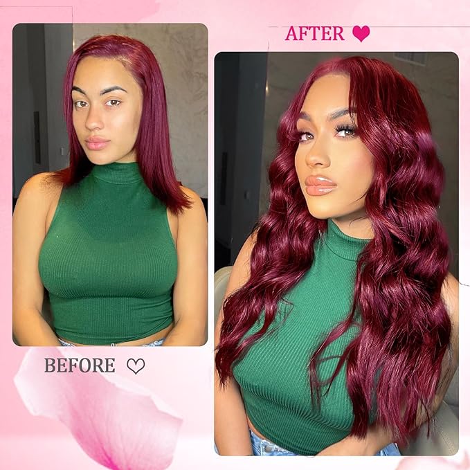 99J Burgundy human hair clip in extensions 20inch 120g Clip in Hair Extensions Real Human Hair Clip Ins 8pcs Double Weft Handmade Per Set with 18clips Straight Hair for Women(#99J)
