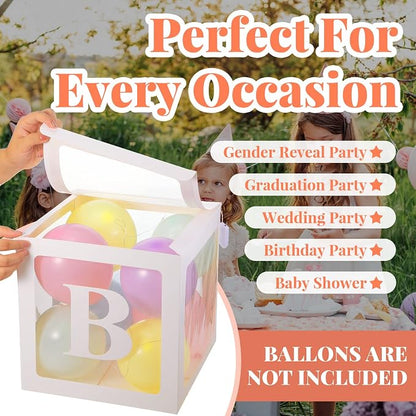 Sratte Balloon Box with Letters and Numbers Clear Blocks Boxes with LED Lights - Image 2