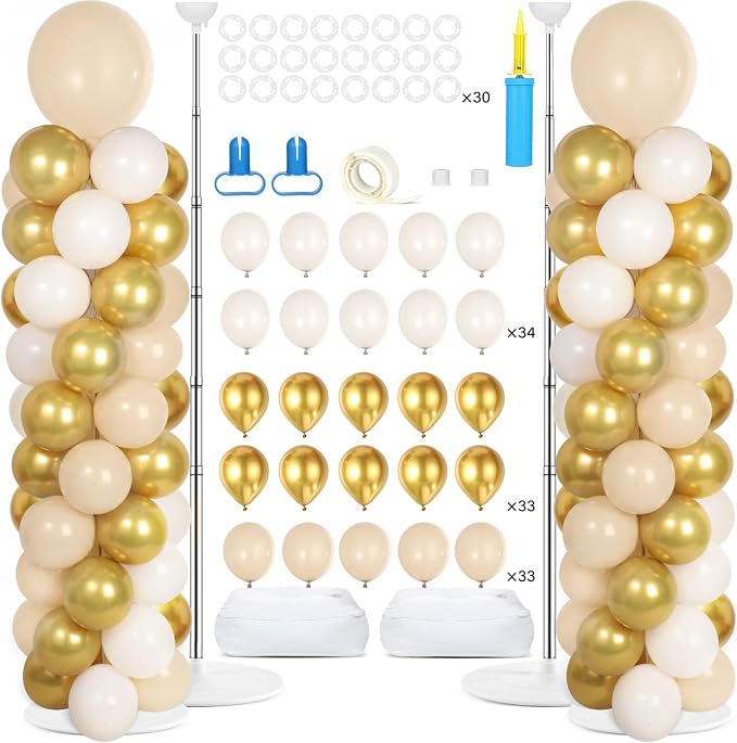 2 Sets Adjustable Balloon Column Stand Kit by Naozinebi