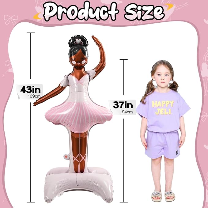 49" Large Ballerina Balloons for Party Decorations, Giant Self Standing - Image 2