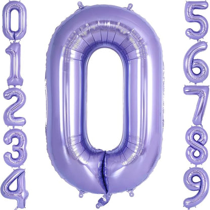 Purple Number 0 Balloon 40 Inch, Big Large Foil Helium Number Balloons by AIQINHU