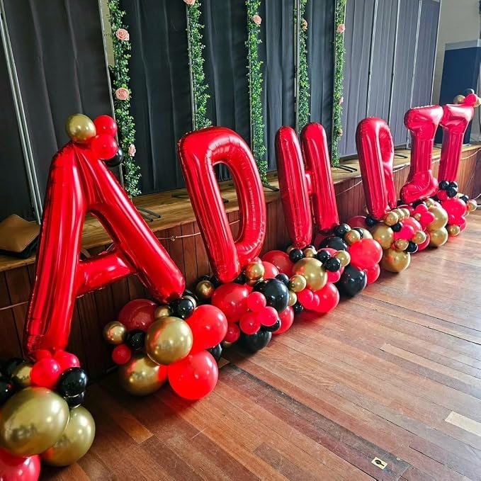 Red Letter F Balloons, F Balloon 40 Inch F Balloons Letter - Image 4