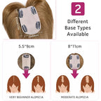 VERNA Real Human Hair Topper, 10 Inch 100％ Human Hair Toppers for Women with Thinning Hair, Large area Coverage Light Brown Hairpiece Wiglet for Daily Wear(8 * 11)