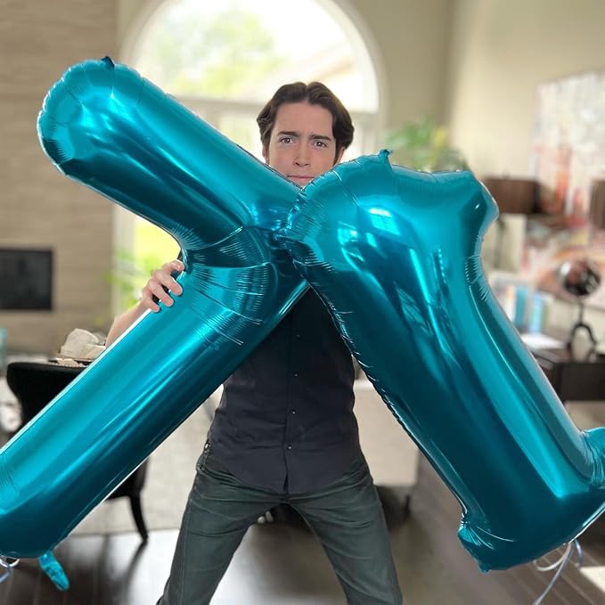 Light Blue Number 8 Balloon 40 Inch, 8th Birthday Decorations Men Women | Foil - Image 2
