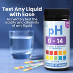 pH Test Strips 0-14 | 200 Universal Strips for Fast, Accurate pH Testing | Litmus Paper for Water, Pools, Kombucha, Food, Soap Making, Skincare, Brewing, Hydroponics, Science, Fermentation & Canning