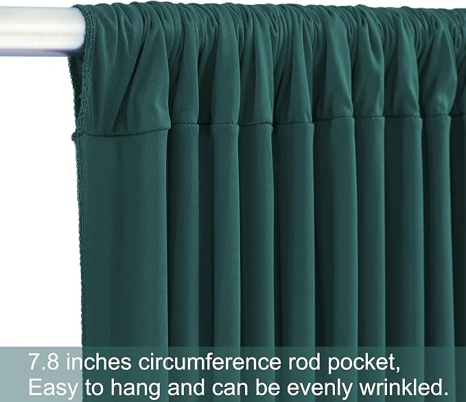 10 Panels Hunter Green Backdrop Curtains - Image 7