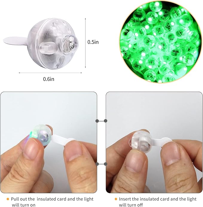 100pcs LED Green Balloon Lights, Round LED Mini Lights - Image 3