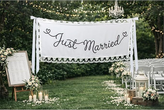 Just Married Wedding Banner by BBSET