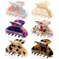 WILLBOND 6 Pieces Medium Hair Claw Clips for Thin Hair 2.6 Inch Tortoise Shell Clip Banana Jaw Hairpin French Style Barrettes Head Accessories for Women Girls(Classic Patterns)