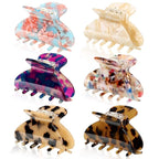 WILLBOND 6 Pieces Medium Hair Claw Clips for Thin Hair 2.6 Inch Tortoise Shell Clip Banana Jaw Hairpin French Style Barrettes Head Accessories for Women Girls(Classic Patterns)