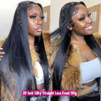 Iris Queen 12A Straight 30 Inch HD Full Lace Front Human Hair Wigs Pre Plucked 180 Density 13x4 Transparent Lace Frontal Wig for Black Women Brazilian Natural Black Hair