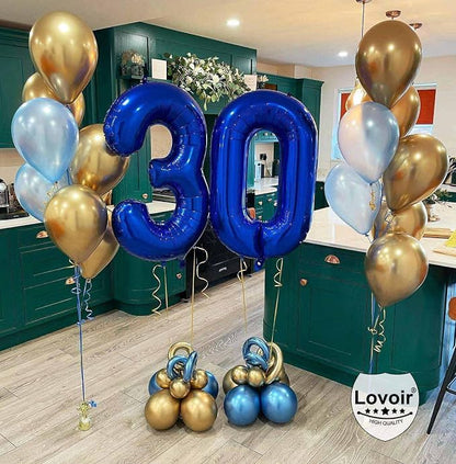 Navy Blue 35 Number Balloons, 40 Inch Giant Number 35 Balloons Foil Mylar - Image 3