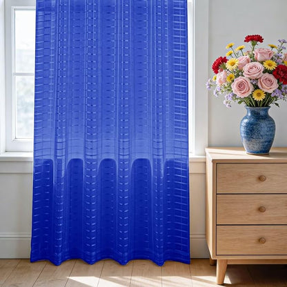 SpaceDresser Check Sheer Curtains 84 Inches Long - Image 3