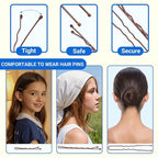 TsMADDTs Bobby Pins and Hair Nets Set, Hair Accessories for Women with Invisible Nets for Ballet Bun(11.81&19.86IN), U Pins for Dance(1.37&2.36IN), Elastic Bands, Clear Rubber Bands