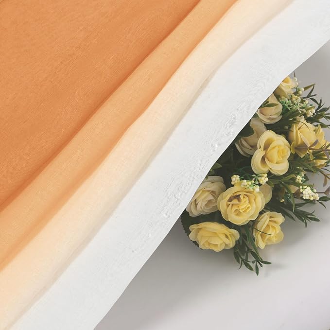 DWCN Ombre Faux Linen Sheer Curtains - Image 5
