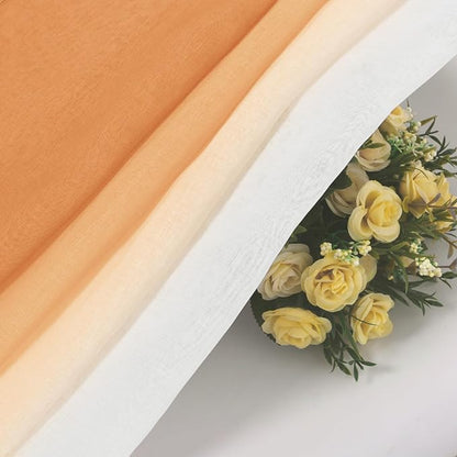 DWCN Autumn Faux Linen Ombre Sheer Curtains - Image 5