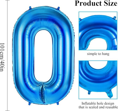 Number 0 Balloons for Birthday Party Decorations, 0-100 Large No.0 Balloons for - Image 2