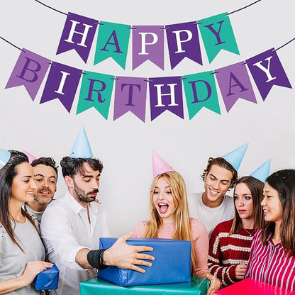 Purple Happy Birthday Banner Sign - Image 3