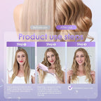 NOVUS Curling Iron Hair Crimper Waver - 1.25 Inch Anti-Scald Waves Curling Wand, Ionic Deep Waver Hair Curler Tool with Ceramic 2 Barrel for All Hair Types, Auto Shutdown Protection