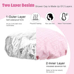 2 Pcs Heat Cap for Deep Conditioning, Conditioning Cap Made of Aluminum Foil with 100pcs Disposable Plastic Caps, Portable Thermal Hair Steam Caps for Home and Salon Use Hair Dyeing