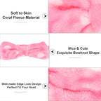 Casoty 6 Pcs Spa Headbands, Hair Holder for Washing Face, Soft Coral Fleece Facewash Headband, Bow Hair Bands, Beauty Headbands for Face Washing Shower Skin Care Yoga