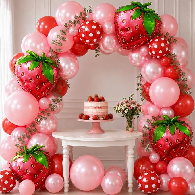 Strawberry Balloons Arch Kit by Jobkoo