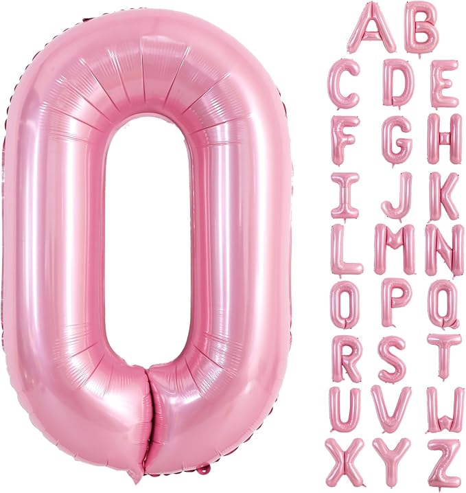 TONIFUL 40 Inch Large Pink Letter O Balloons Giant Foil Mylar Alphabet Balloon by TONIFUL