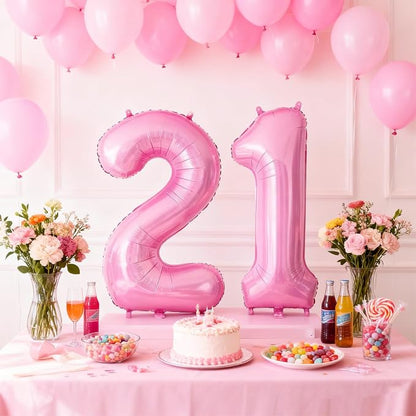 Pink Number 21 Balloons, Big Large Foil Number Balloons, Jumbo Giant Mylar - Image 6