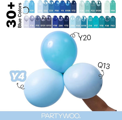 PartyWoo Light Blue Balloons 120pcs Baby Pastel Sky Aqua Blue Color | Different - Image 4