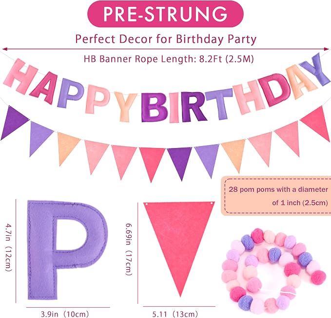 CANREVEL 3 PCS Pre-Strung 3D Happy Birthday Banner Decorations, Happy Birthday - Image 3