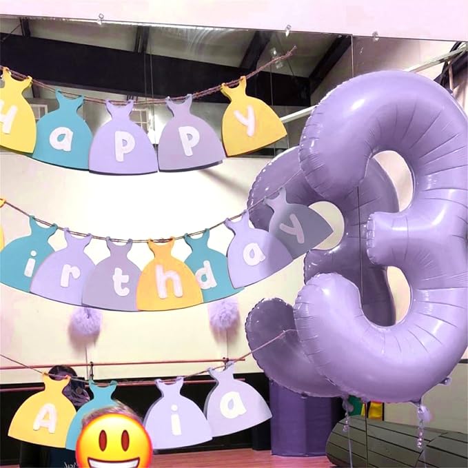 Pastel Purple Number 70 Birthday Balloons, 40 Inch Large Light Purple Mylar - Image 6