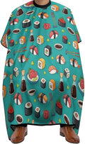 Women Seafood Sushi Prawn Wasabi Japanese Barber Hairdressing Cape, Full Coverage Hairdressing Haircut Apron for Barbers, Haircut Tools