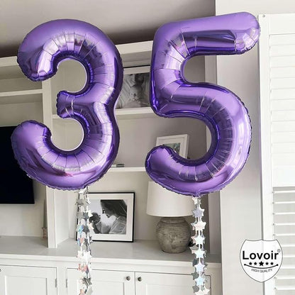 Purple 13 Number Balloons, 40 Inch Giant Number 13 Balloons Foil Mylar Helium - Image 5