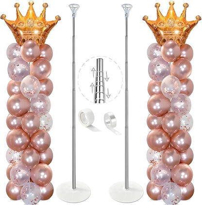 Balloon Column Stand Kit Set of 2, 7ft Height Adjustable Balloon Arch Kit by GlMCALO