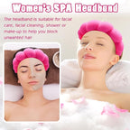 Zkptops Spa Headband for Women Sponge Makeup Skincare Headband Washing Face Wristband Set Terry Cloth Bubble Soft Get Ready Hairband Puffy Padded Headwear Non Slip Thick Hair Accessory(Hot Pink-2)